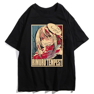 เสื้อยืดแขนสั้นผ้าฝ้าย 100% พิมพ์ลาย Rimuru สไตล์ฮิปฮอปสําหรับผู้ชาย