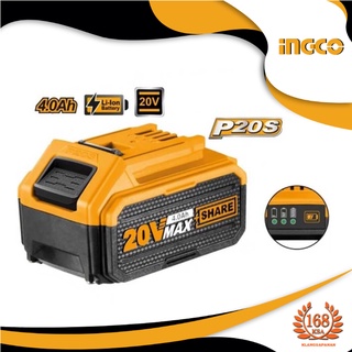 INGCO รุ่น FBLI2002 Lithium-ion 20V 4.0Ah แบตเตอร์รี่ 20โวลต์ 4 แอมป์ ใช้แทน TOTAL รุ่น TBLI2002 ได้