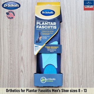 Dr.Scholls® Insoles for Plantar Fasciitis 1 Pair Mens Shoe Sizes 8-13 แผ่นรอง รองเท้า แผ่นเสริมส้นเท้า ลดแรงกระแทก