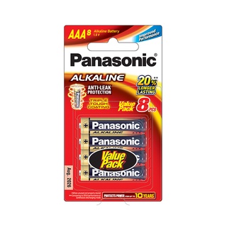 ✨นาทีทอง✨ ถ่านอัลคาไลน์ AAA PANASONIC รุ่น LR03T/8B (แพ็ค 8 ก้อน) 🚚พิเศษ!!✅