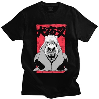 เสื้อคนอ้วนผญ - วินเทจศักดินาปีศาจ Inuyasha เสื้อยืดแขนสั้นผ้าฝ้าย Tshirt Sesshoumaru Higurashi Kag