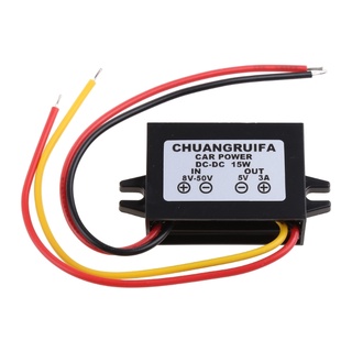 Rr โมดูลแปลงพาวเวอร์ซัพพลาย DC-DC 12V 24V เป็น 5V3A 15W กันน้ํา สําหรับรถยนต์