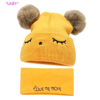 Luckybabys&gt; 2 ชิ้น / เซต Beanies หมวกเด็ก Pompon ฤดูหนาว เด็ก หมวกถัก น่ารัก สําหรับเด็กผู้หญิง เด็กผู้ชาย ลําลอง สีพื้น เด็กผู้หญิง หมวกบีนนี่ ใหม่