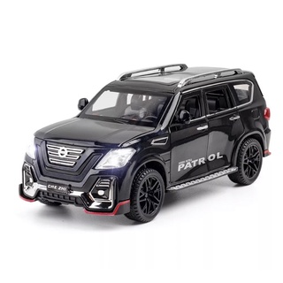 โมเดลรถเหล็ก Nissan PATROL สเกล1:24 มีเสียงและมีไฟ รายละเอียดสวยทั้งภายนอกและภายในเป็นงานโมเดลแบบตั้งโชว์