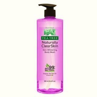 Tea Tree Naturally Clear Skin Whitening Body Wash ที ทรี ไวท์เทนนิ่ง เจล อาบน้ำ เพื่อผิวขาวกระจ่างใส 500ml.