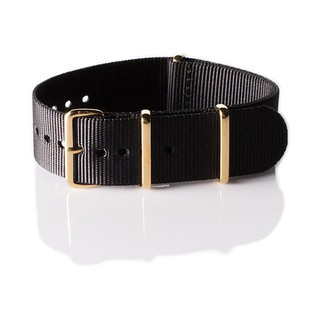 สายนาโต้ nato strap รุ่น black with gold buckle