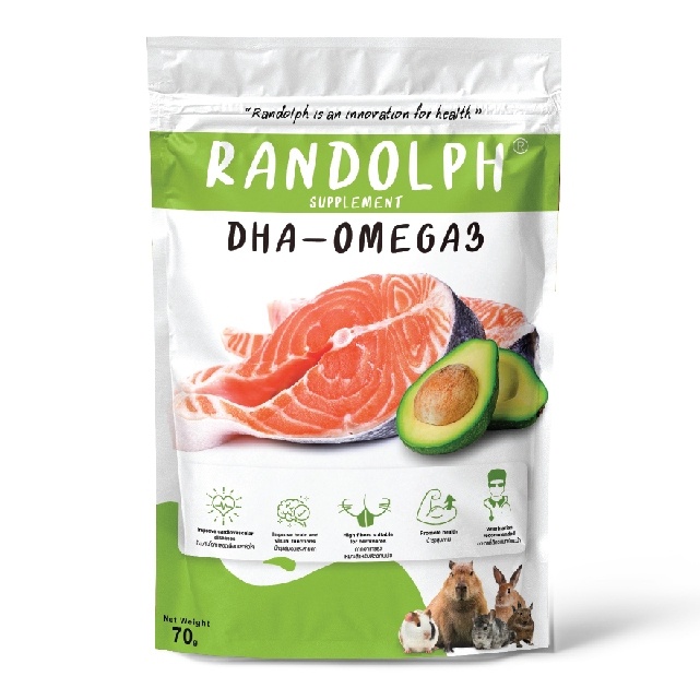 RANDOLPH แรนดอล์ฟ DHA Omega-3 ดีเอชเอ โอเมก้าสาม ขนมเชิงสุขภาพทางเลือกสำหรับสัตว์กินพืชขนาดเล็ก ขนาด 30 กรัม. X 1 ถุง