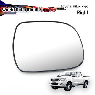 เนื้อเลนส์กระจก เลนส์กระจกมองข้าง ข้างขวา Rh ใส่ Toyota Hilux Vigo Right Wing Side Door Mirror Glass Len Mk6 ปี2005-2014