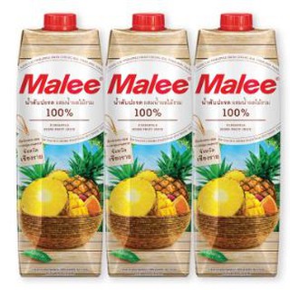 มาลี น้ำสับปะรดผสมน้ำผลไม้รวม100% ขนาด 1000ml ยกแพ็ค 3กล่อง MALEE PINEAPPLE MIXED FRUIT JUICE 1L 1ลิตร