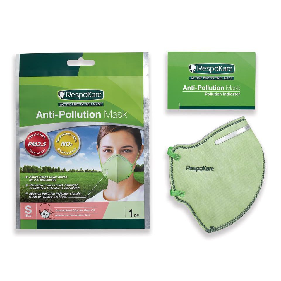 RespoKare Anti-Polution Mask (ผู้ใหญ่) หน้ากากอนามัยเรสโปแคร์ ป้องกันมลพิษและฝุ่นควัน 1 ชิ้น / แพ็ค