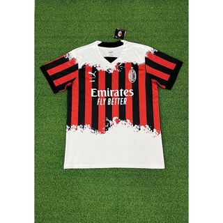 เสื้อกีฬาแขนสั้น ลายทีมชาติฟุตบอลชั้นนํา AC milan Fans Edition 22 23 ชุดเยือน คุณภาพสูง ไซซ์ S-2XL