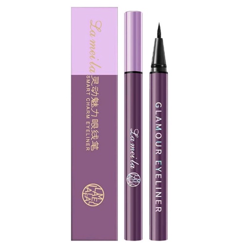 LAMEILA อายไลน์เนอร์ หัวปากกา สีดำกันน้ำด้ามสีม่วง