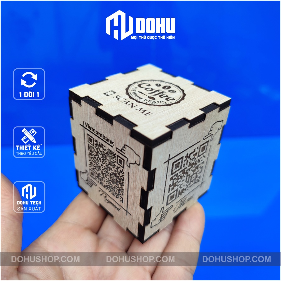 [UNIQUE] สลักกล่องด้วยรหัส QR สําหรับข้อมูลบัญชีธนาคาร MoMo, Wifi Pass, ชื่อร้าน (ขออัพออนเปลี่ยนได้