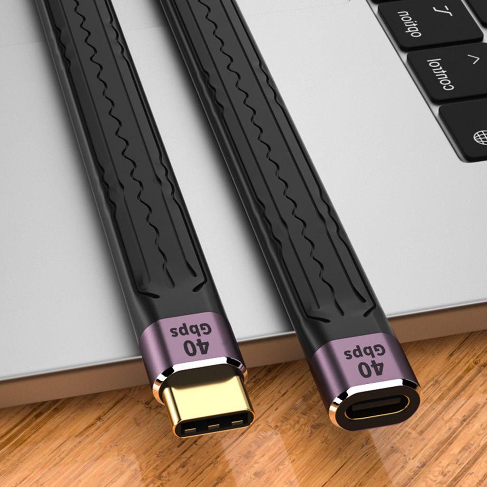 BAIHE สาย USB C แบบสั้นยืดหยุ่น 40Gbps QC4 สายชาร์จเร็ว - รูปที่ 5