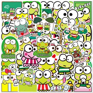 สติกเกอร์ PVC กันน้ํา ลายการ์ตูนกบ Keroppi Sanrio น่ารัก มี 50 ชิ้น