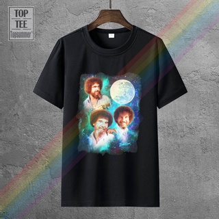 เสื้อยืดลำลองเสื้อยืดแขนสั้น พิมพ์ลาย Bob Ross Officially Licensed 3 Bob Ross Moon สไตล์คลาสสิก สําหรับผู้ชาย 188781S to