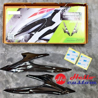 คิ้วครอบไฟหน้า YAMAHA AEROX NVX โครเมียมดำ