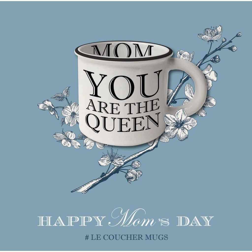 Le Coucher, แก้วกาแฟ แก้วเซรามิค MOM 450ml - You are the Queen แก้วมัค ของขวัญให้แม่