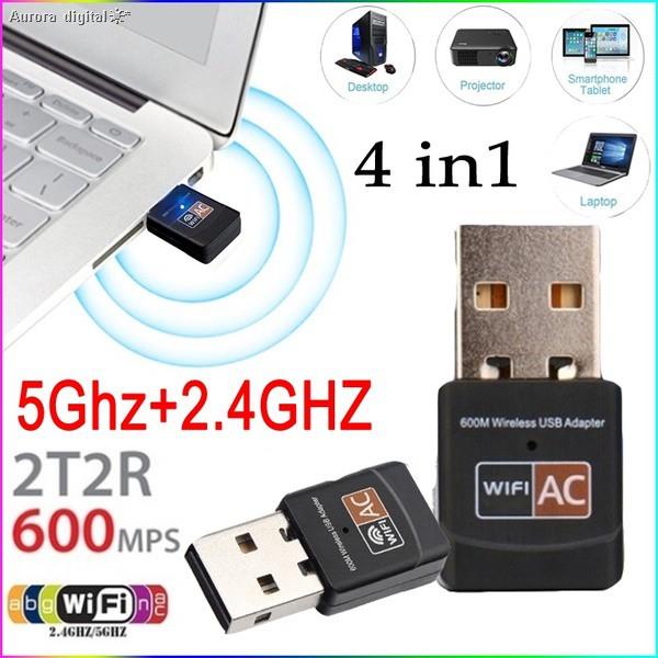 Dual Band 600Mbps 2.4GHz +5GHz USB Wireless Adapter Wifi Antenna 802 ...