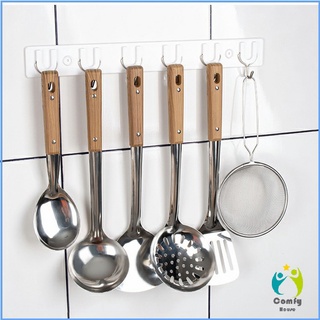 Comfy ตะหลิวที่จับพลาสติกลายไม้ อุปกรณ์ทำอาหาร จับถนัดมือ Stainless steel kitchenware