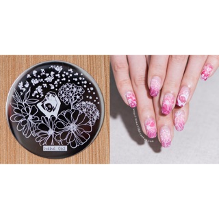 Nail art plate (hehe-63) แผ่นพิมพ์ลายเล็บ