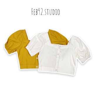 เสื้อครอป งานป้าย DODO studio สไตล์มินิมอล คอเหลี่ยม