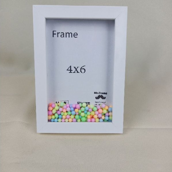 กรอบรูปเม็ดโฟม กรอบเขย่า 4x6 5×7 6×8 (ฟรีเม็ดโฟม) มีกระจก+หูเเขวนติดผนัง มีขาตั้งโต๊ะ