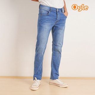 Mens jeans กางเกงยีนส์ผู้ชาย ยีนส์ผ้ายืด กางเกงขากระบอกเล็ก (เป้ากระดุม) No.4013012