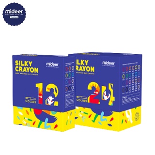 สีเทียนสำหรับเด็ก 12 สีและ 24 สี ลบออกได้ SILKY CRAYON MD4066 4067 Mideer 3+