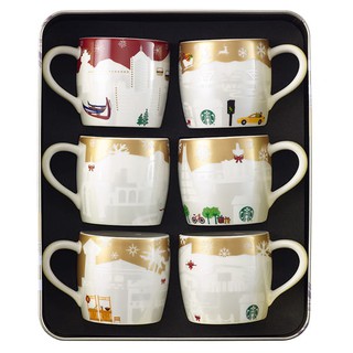 STARBUCKS : Taiwan Starbucks 2014 City Mug 3oz GOLD RELIEF SET [CHRISTMAS LIMITED EDITION]  ของแท้ 100%