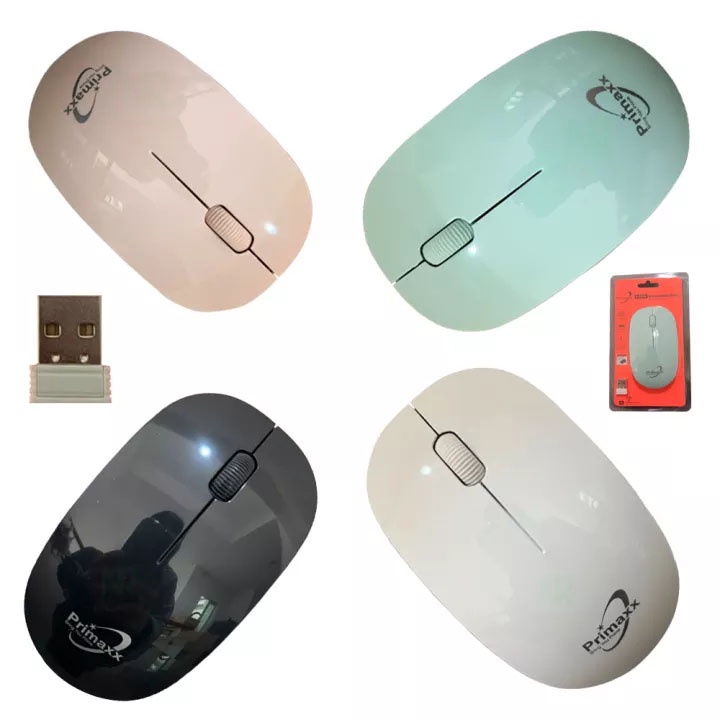 Primaxx เมาส์ 2.4 Wireless Mouse Optical รุ่น WS-WMS-601 เมาส์ไร้สาย สีสวย