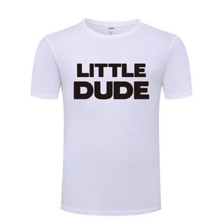 [S-5XL] Little DUDE เสื้อยืดลําลอง ผ้าฝ้าย แขนสั้น คอกลม พิมพ์ลายตัวอักษร เรียบง่าย สําหรับผู้ชาย