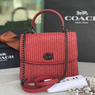 กระเป๋าCoachแท้💯อเมริกา Coach Parker Top Handle With Quilting And Rivets (Coach 76028)