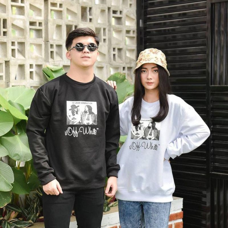 เสื้อกันหนาว Oblong Basic เสื้อกันหนาว Unisex สําหรับผู้หญิงผู้ชาย OFF WHITE