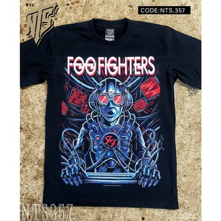 NTS​ 357 Foo Fighters เสิ้อยืดดำ เสื้อยืดชาวร็อค เสื้อวง New Type System NTS Rock brand Sz. S M L XL XXL