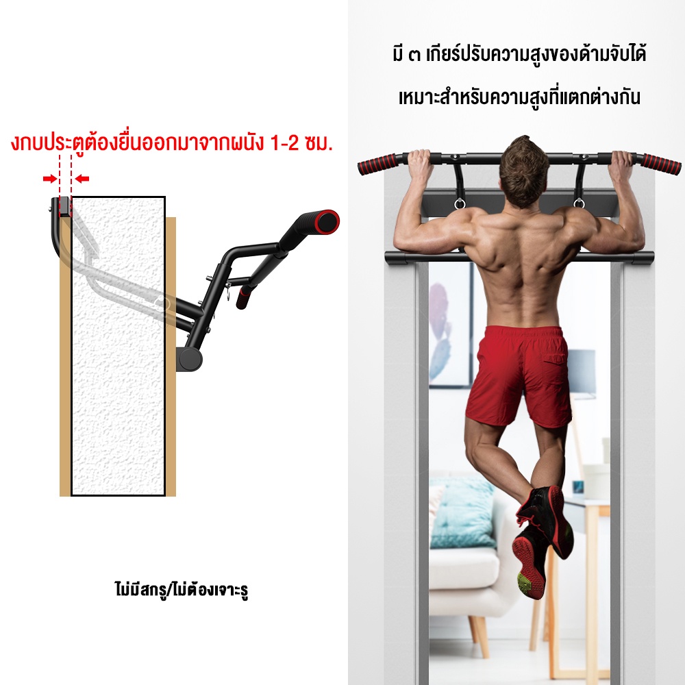 OneTwoFit Doorway Pull Up Bar ไม่มีสกรู Chin Up bar Multi Home Gym ...