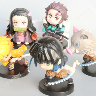โมเดลฟิกเกอร์ Demon Slayer Adverge Motion Tanjirou Nezuko Zenitsu Inosuke ของเล่นสําหรับเด็ก 5 ชิ้น ต่อชุด