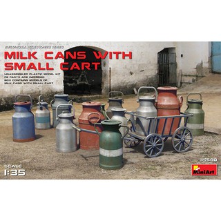 MiniArt 1/35 MI35580 MILK CANS WITH SMALL CART