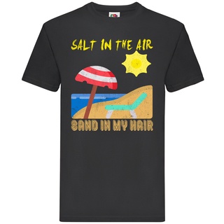 [COD]เสื้อยืด พิมพ์ลาย Salt In The Air Sand My Hair แฟชั่นสําหรับผู้ชาย