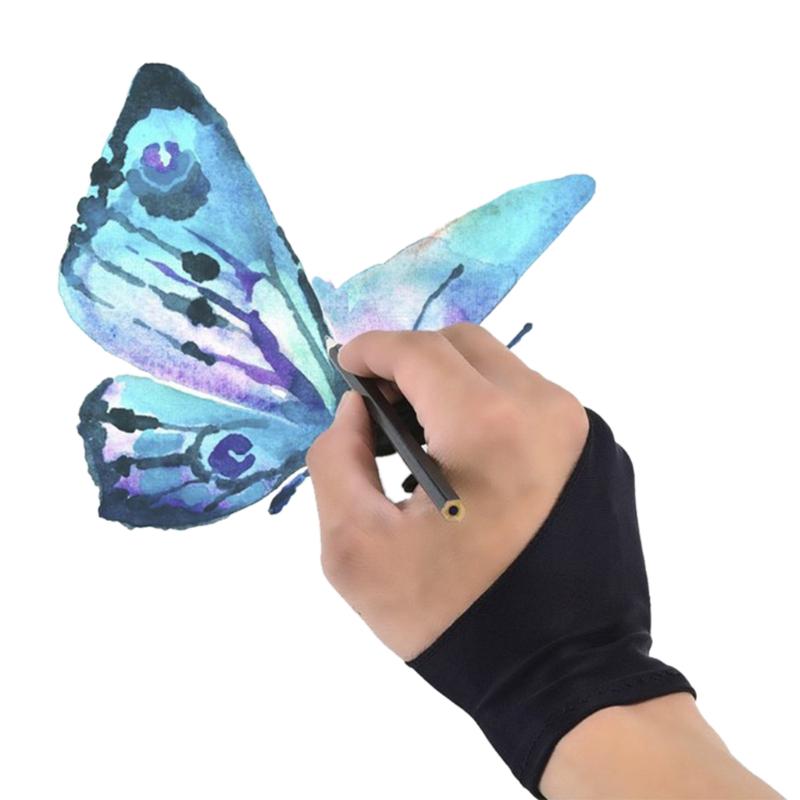 2-Finger Tablet Drawing Anti-Touch Gloves Inch Pencil