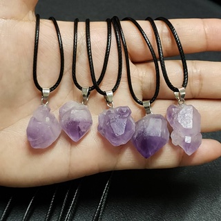 จี้ผลึกหินอเมทิสต์พร้อมสร้อย Amethyst