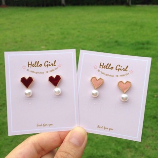 Velvet Heart Earrings (เจาะ/หนีบ)