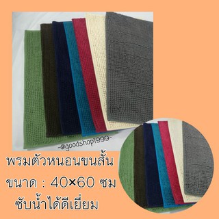 พรมเช็ดเท้า พรมตัวหนอน ขนสั้น มีกันลื่น ซับน้ำได้ดีเยี่ยม ขนาด 40x60