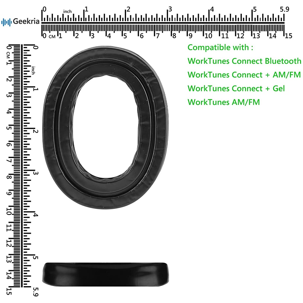 Geekria แผ่นครอบหูฟัง แบบเปลี่ยน สําหรับหูฟัง 3M WorkTunes Connect Peltor Bull's Eye Ultimate Tactical 300 500