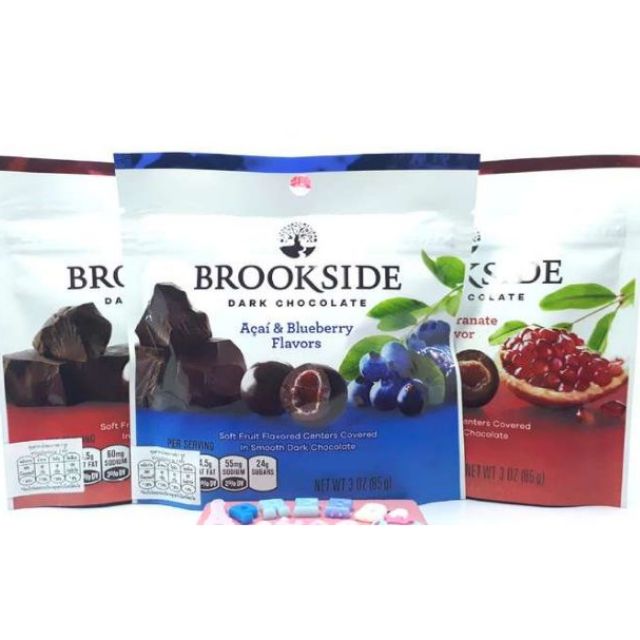 BROOKSIDE DARK CHOCOLATE 85g. ดาร์ก ช็อกโกแลต ไส้น้ำผลไม้และกลิ่นผลไม้ มี2 รสให้เลือก