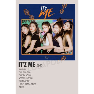 โปสเตอร์ มันวาว พิมพ์ด้านเดียว ขนาด A5 14.8 ซม. x 21 ซม. รูปปกอัลบั้ม Kpop Its Me - Itzy