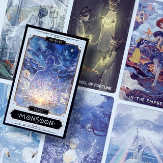 Monsoon Tarot Special มีคู่มือ การ์ตูนญี่ปุ่น ไพ่ทาโรต์ 78ใบ ไพ่ทาโร่ แท้ สวย ไพ่ยิปซี Rider Waite ขอบเงิน