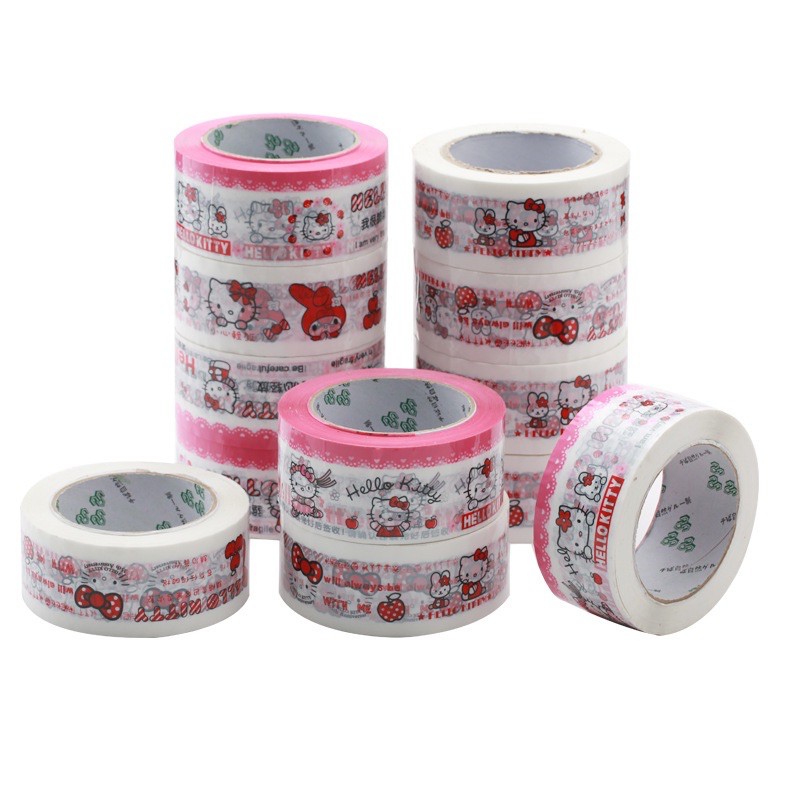 เทปแปะตกแต่งอเนกประสงค์ ลายคิตตี้ ขนาด 100 หลา ม้วนใหญ่ใช้คุ้ม น่ารัก