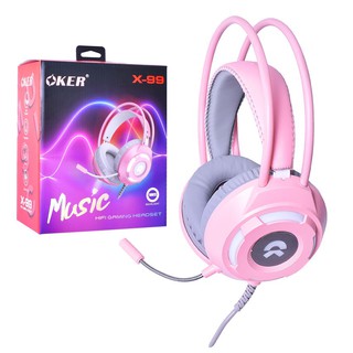 OKER X-99 HIFI GAMING HEADSET หูฟังเกมมิ่งไฟ LED