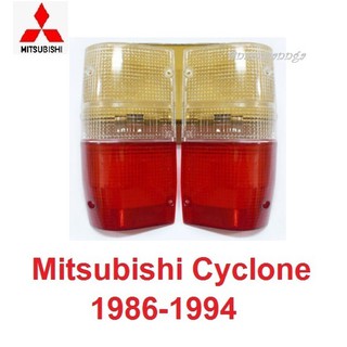 ขาว/แดง ฝาไฟท้าย ฝาสองสี MITSUBISHI CYCLONE 1986-1995 TRITON ME-MJ UTE LENS  มิตซูบิชิ ไซโคลน L200 ปี 1985-1995 เลนส์ ไฟ